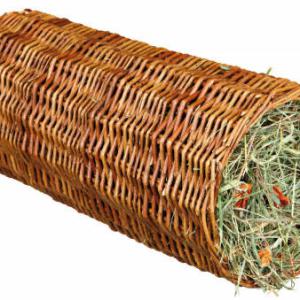 Wicker Tunnel with Hay - Bújócső (vesszőből font) szénával rágcsálók részére (Ø20x38cm)