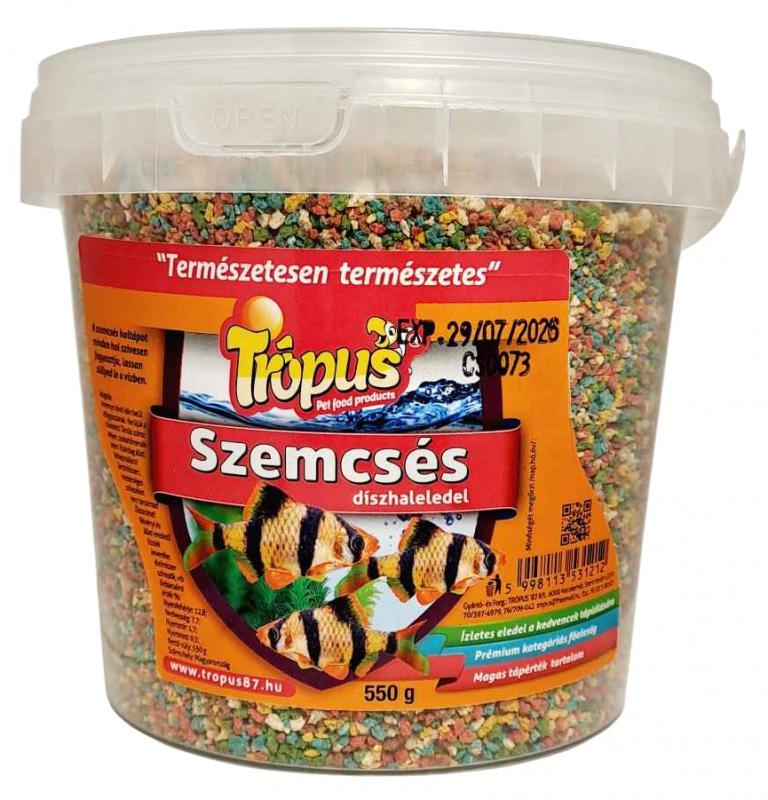 TRÓPUS Szemcsés Díszhaltáp 550g Vödrös