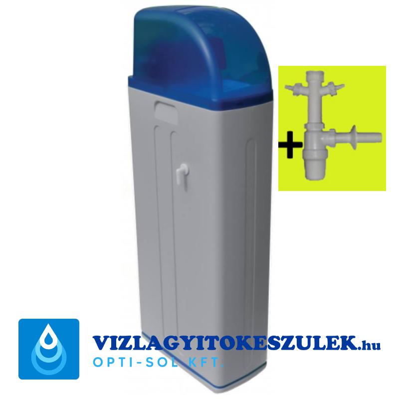 Euro-Clear BlueSoft BS-K100/VR1 vízlágyító készülék (mint Economysoft S100VR34), 25 liter gyanta tartalom, 1" csatlakozás, keskeny kivitel