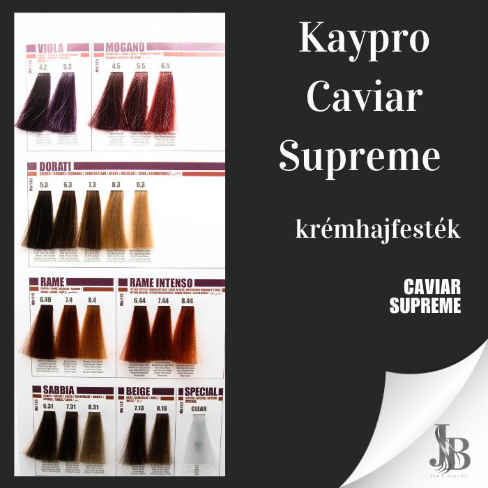 Kaypro Caviar Color Supreme krémhajfesték 100 ml (Viola, Mahagoni, Arany, Réz, Intenzív réz, Homok, Bézs, Clear árnyalatok)