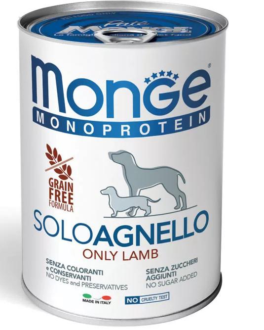 MONGE DOG MONOPROTEIN PATÉ 400G KONZERV 100% BÁRÁNY