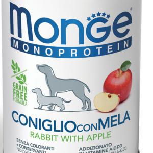 MONGE DOG MONOPROTEIN PÁSTÉTOM  400g nyúl almával