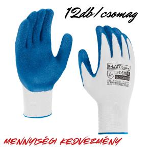 KLV Blue Latex bevonatos munkavédelmi kesztyű piros / fehér