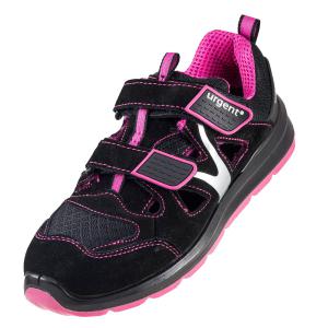 S1307 Női munkavédelmi szandál Fekete-Pink