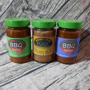 Ütős hármas 3x245 ml BBQ szósz és krém sültekhez barna díszdobozban