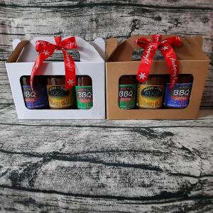 Ütős hármas 3x245 ml BBQ szósz és krém sültekhez barna díszdobozban