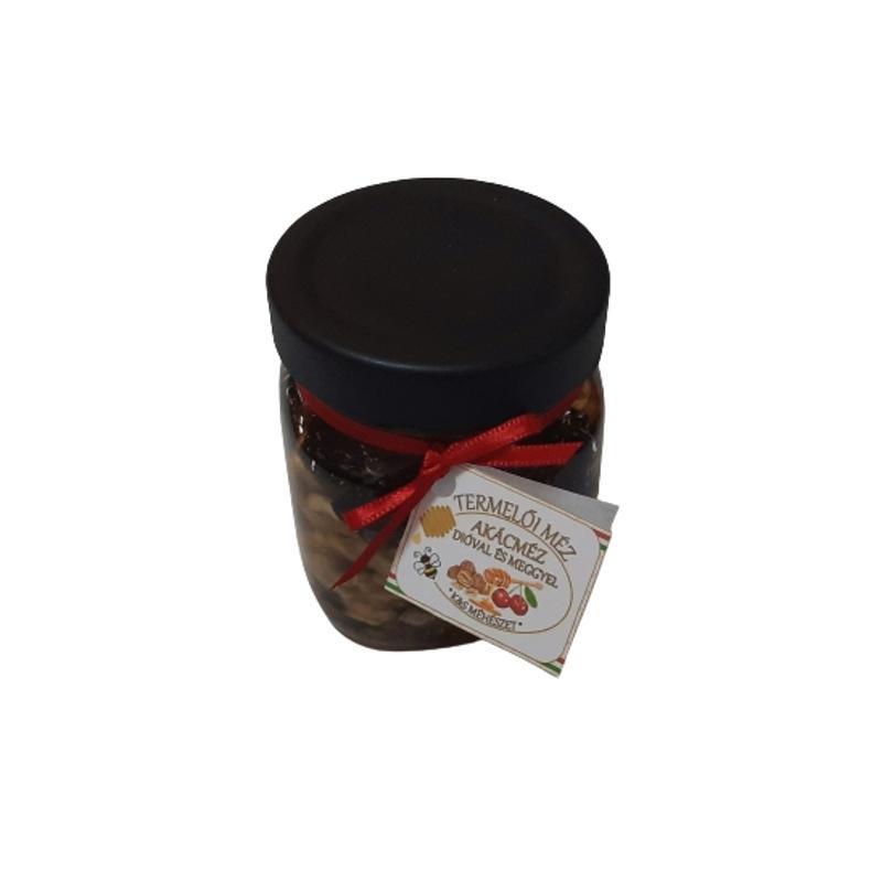 Termelői akácméz dióval és aszalt meggyel