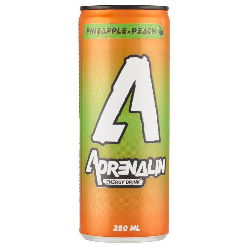 Adrenalin ananász-őszibarack ízű szénsavas energiaital 250 ml