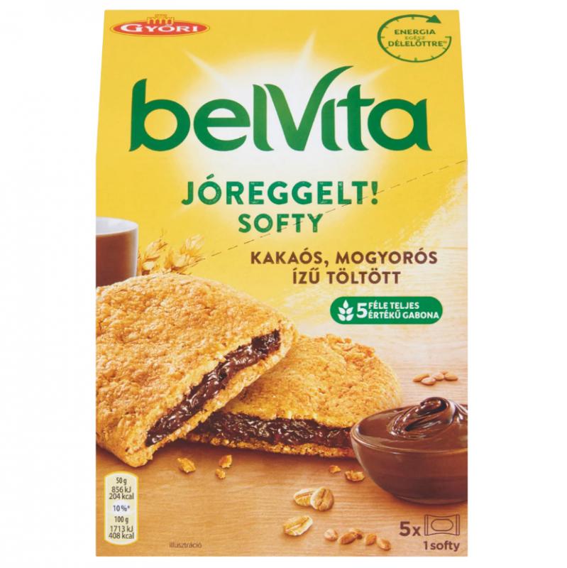 Belvita JóReggelt! Softy gabonás keksz mogyorós ízű kakaós töltelékkel 5 db 250 g
