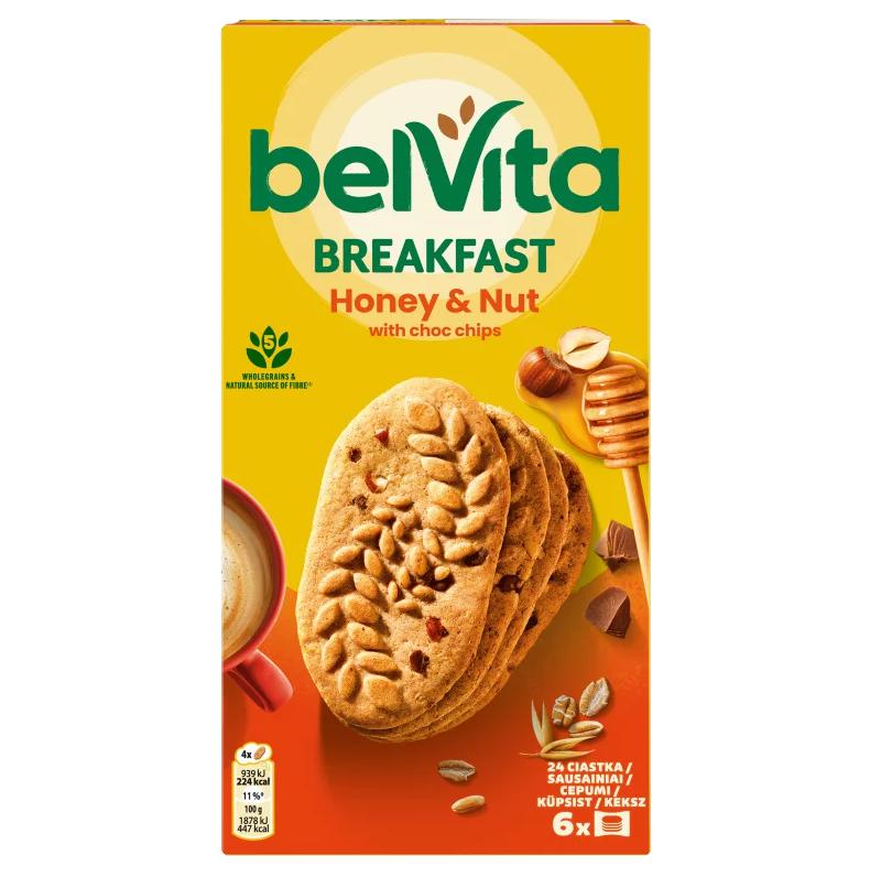 Belvita mogyorós és mézes, gabonás keksz csokoládédarabokkal 6 x 50 g (300 g)
