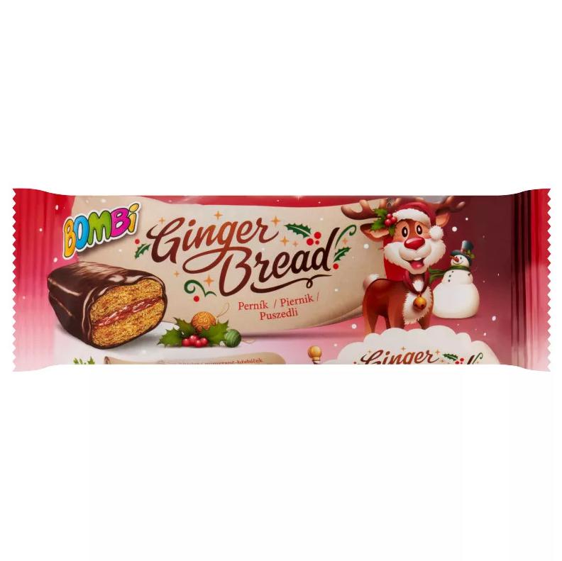 Bombi Ginger Bread kakaós bevonómasszába mártott, vegyes gyümölcsös lekvárral töltött puszedli 45 g
