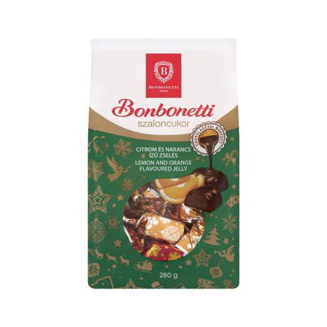 Bonbonetti szaloncukor 280g válogatás étcsoki zselés citrom-narancs