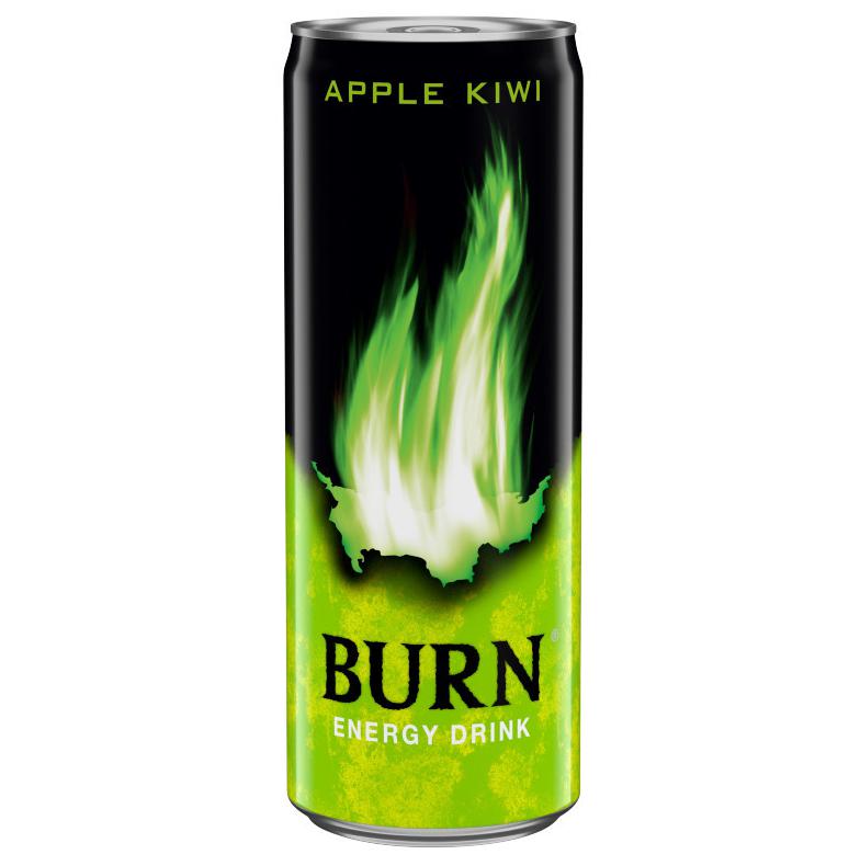 Burn szénsavas alma-kivi ízű ital koffeinnel 250 ml