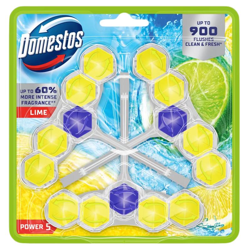 Domestos Power 5 Lime WC frissítő blokk 3 x 50 g