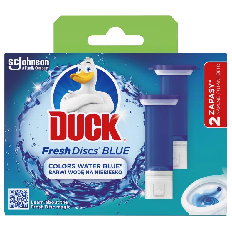 Duck Fresh Discs Blue 2 darabos WC-öblítő korong utántöltő színező hatással 2 x 36 ml (72 ml)