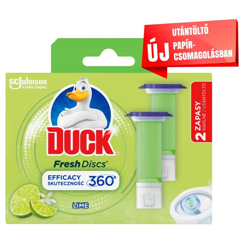 Duck Fresh Discs Lime WC-öblítő korong utántöltő 2 x 36 ml (72 ml)