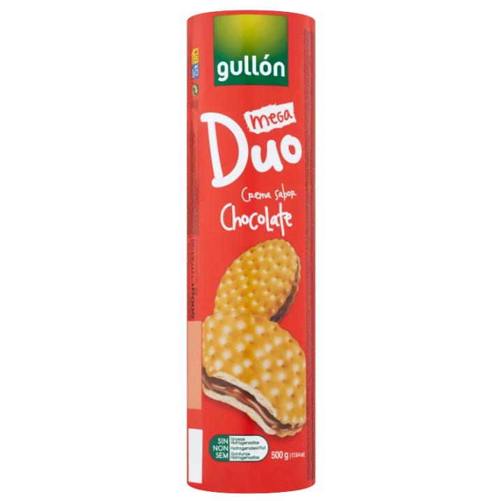 Gullón MegaDuo szendvicskeksz csokoládé ízű krémmel töltve 500 g