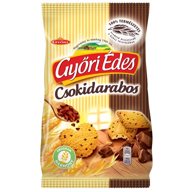 Győri Édes Csokidarabos omlós, mézes keksz csokoládédarabokkal 150 g