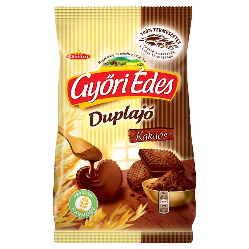 Győri Édes Duplajó kakaós bevonómasszával talpán mártott, kakaós, omlós keksz 150 g