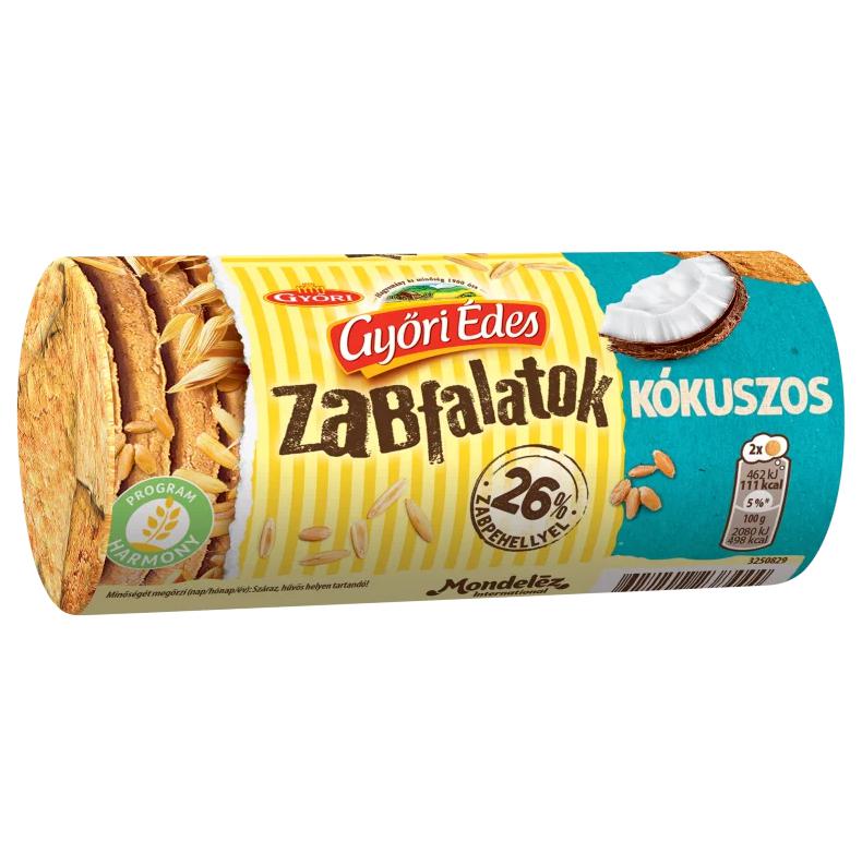Győri Édes Zabfalatok kókuszos, zabpelyhes, omlós keksz 188 g