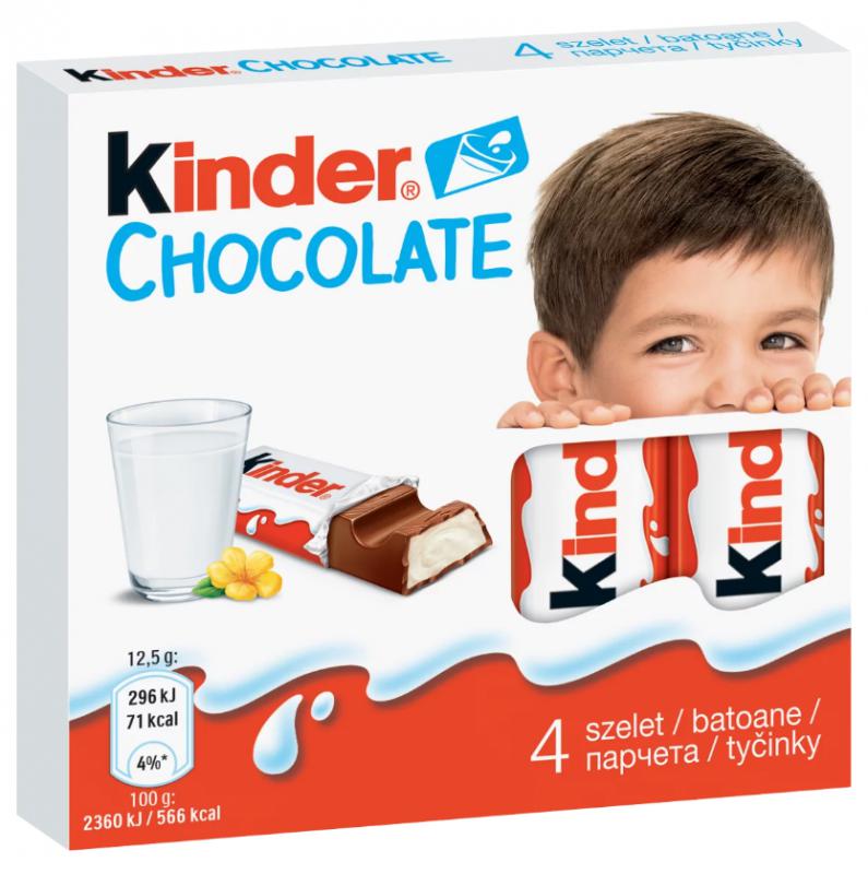 Kinder tejcsokoládé szelet tejes krémmel töltve 4 db 50 g