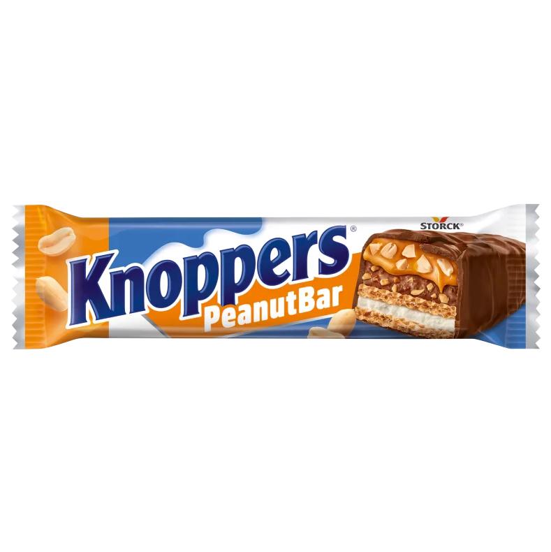 Knoppers PeanutBar tejkrémmel, földimogyorókrémmel töltött, tejcsokoládéval bevont ostyaszelet 40 g