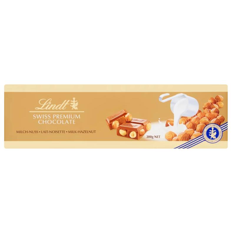 Lindt svájci tejcsokoládé pörkölt egész mogyoróval 300 g