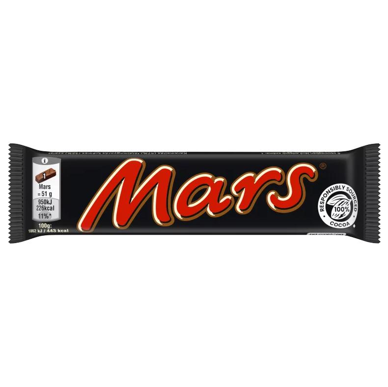 Mars karamellás földimogyorós krémes szelet tejcsokoládéba mártva 51 g