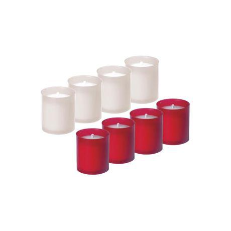Mécses betét 4db-os 5,4cm 30g 8-9h piros/fehér