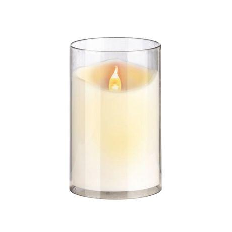 Mécses LED Candle 570 12,5x8cm átlátszó hengerben (elemmel)