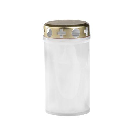 Mécses műanyag LA BV Decor 11,5cm 70g 20-24h fehér 3 féle dekorral