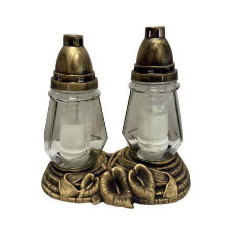 Mécses üveg dupla 29,5cm 2x100g 2x35h átlátszó