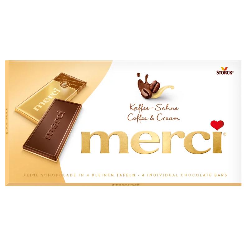 Merci kávés-tejszínes csokoládé fehér csokoládé rétegen 100 g