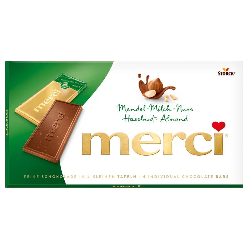 Merci tejcsokoládé mogyoró- és manduladarabkákkal 100 g