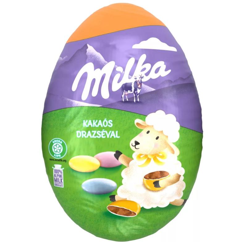 Milka alpes tej felhasználása készült tejcsokoládé figura belsejében kakaós drazséval 50 g