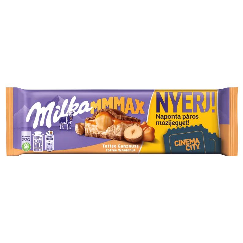 Milka Mmmax alpesi tejcsokoládé karamell ízű tejes krémtöltelékkel 300 g