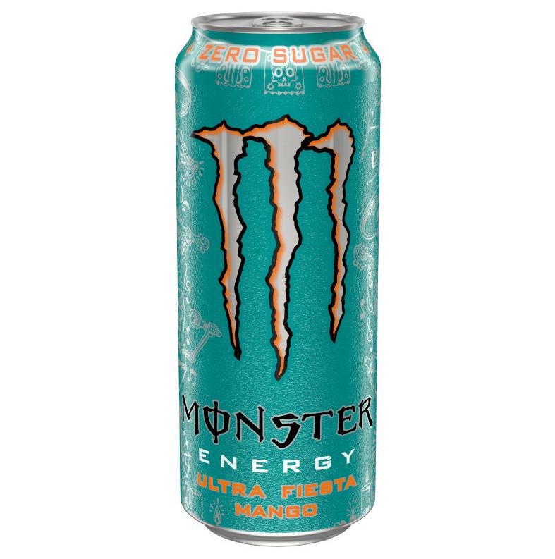 Monster Energy Ultra Fiesta Mango szénsavas mangó ízű ital koffeinnel édesítőszerekkel 500 ml