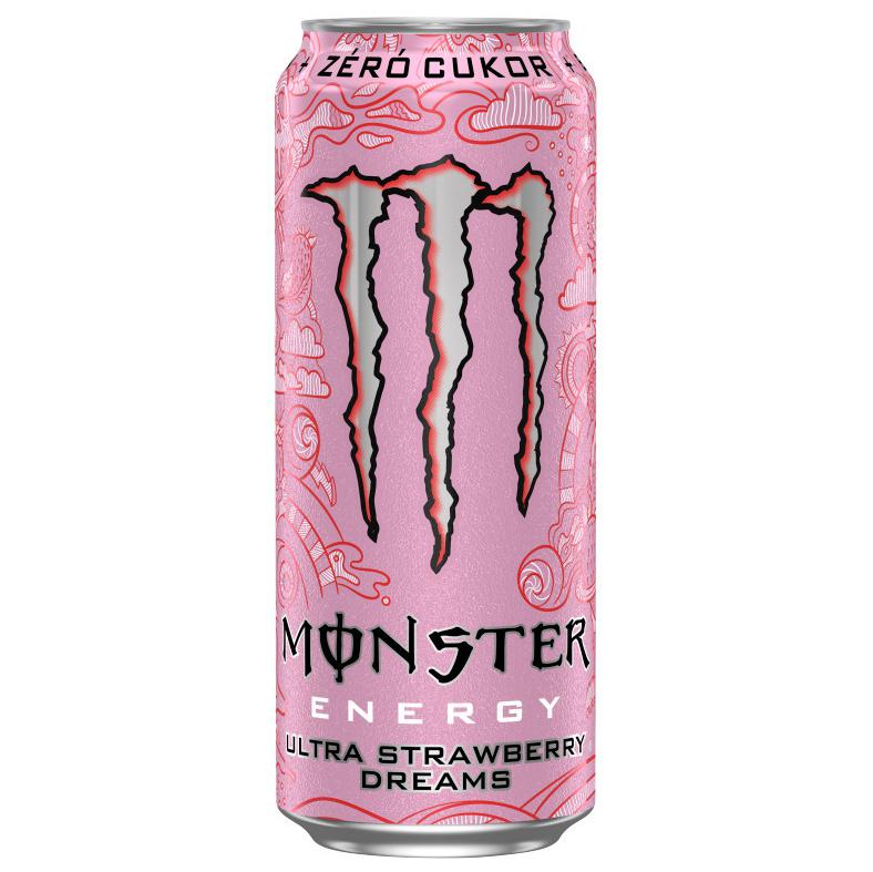 Monster Energy Ultra Strawberry Dreams szénsavas eper ízű ital koffeinnel 500 ml