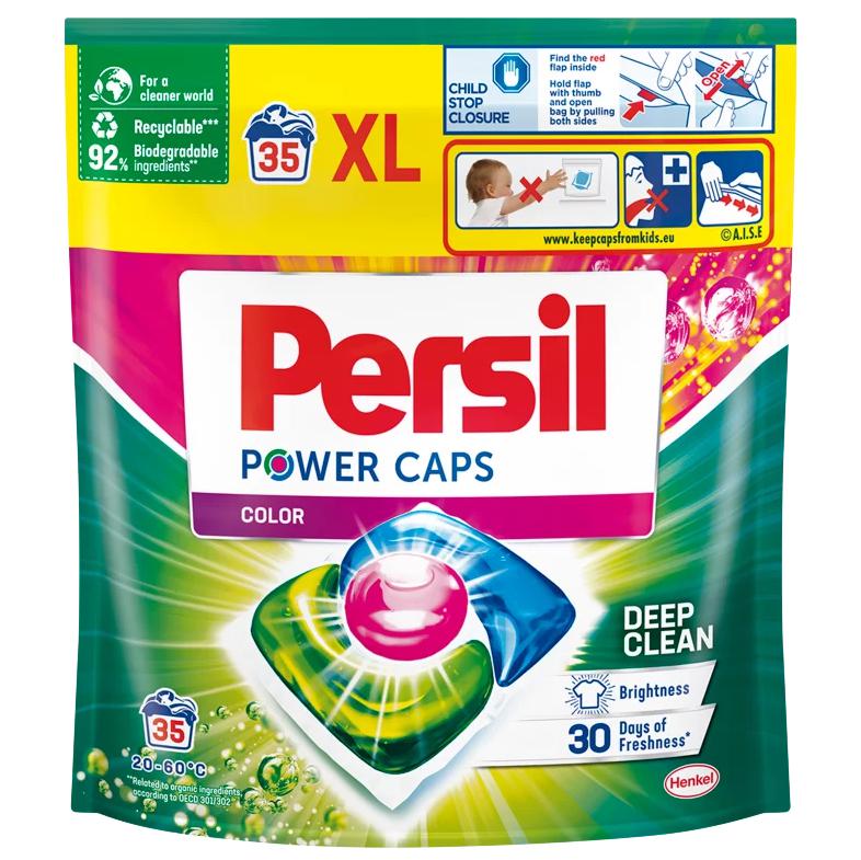 Persil Power Caps Color mosószer koncentrátum gépi mosáshoz színes ruhadarabokhoz 35 mosás 490 g