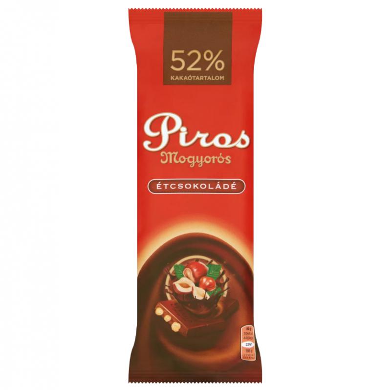 Piros Mogyorós étcsokoládé egész mogyoróval 80 g