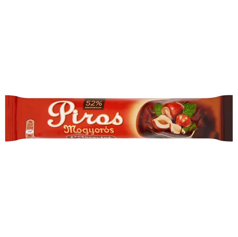 Piros Mogyorós mogyorókrémmel töltött étcsokoládé egész mogyoróval 40 g