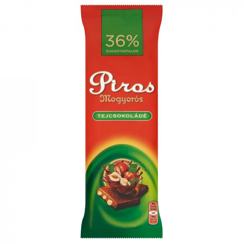 Piros Mogyorós tejcsokoládé egész mogyoróval 80 g