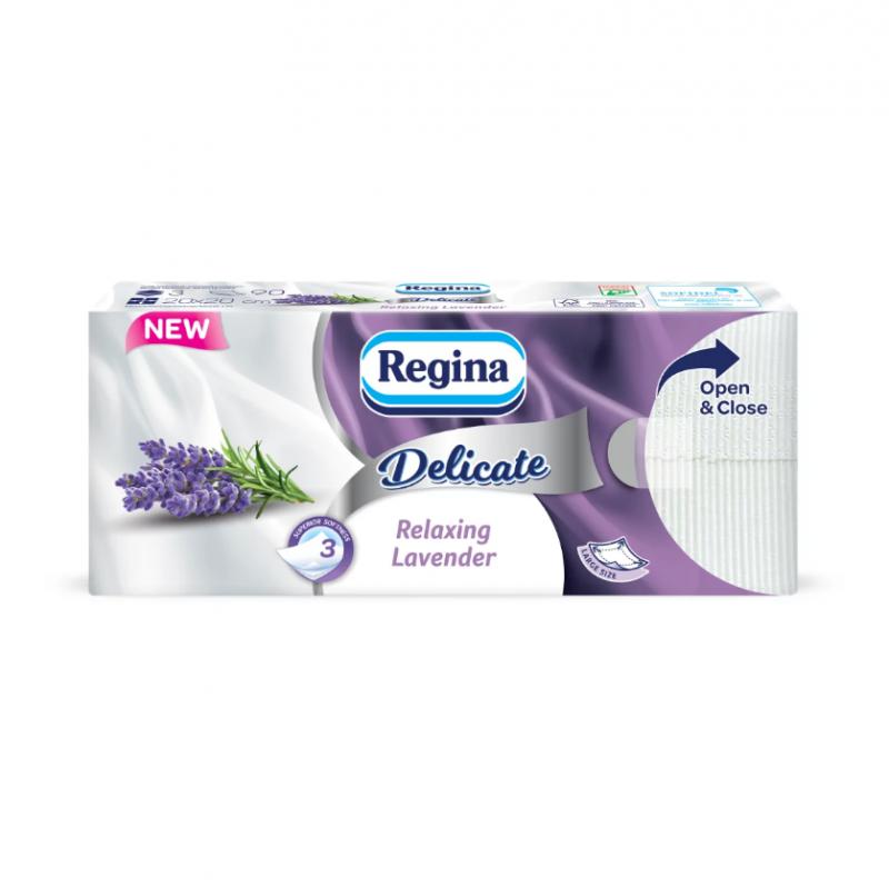 Regina Delicate papírzsebkendő 90db-os 3 rétegű Lavender Fsc