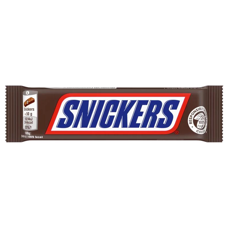 Snickers karamellás földimogyorós krémes szelet földimogyoró darabokkal tejcsokoládéba mártva 50 g