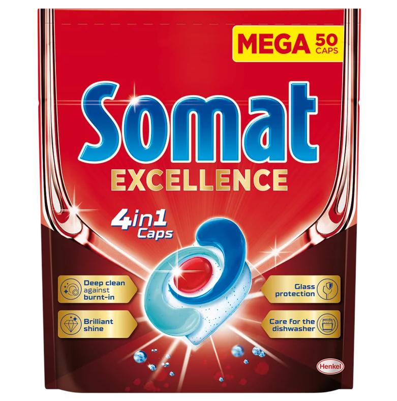 Somat Excellence 4in1 gépi mosogatószer kapszula 50 db 950 g