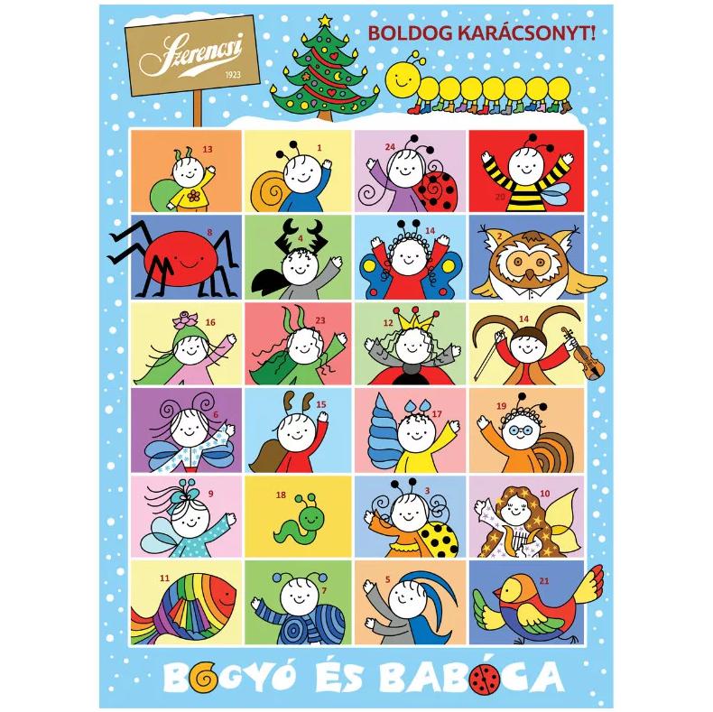 Szerencsi adventi kalendárium 50g Bogyó és Babóca tejcsokoládé