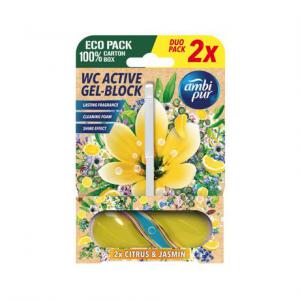 Ambipur aktív wc gél block 2x45g lemon & jasmine