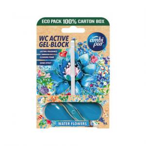 Ambipur aktív wc gél block 45g water flowers