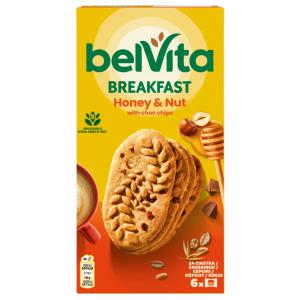 Belvita mogyorós és mézes, gabonás keksz csokoládédarabokkal 6 x 50 g (300 g)
