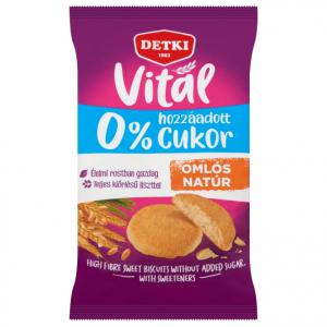 Detki Vital édes omlós natúr keksz hozzáadott cukor nélkül, édesítőszerekkel 180 g